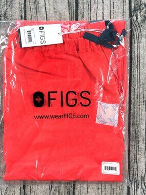 FIGS Pisco Basic Scrub Pants Men's M Red Orange Drawstring NWT